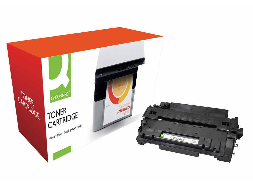 TONER LASER Q-CONNECT COMPATIBLE IMPRIMANTES HP CE255A COULEUR NOIR 6000P