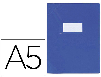 PROTGE-CAHIER ELBA SCHOOL LIFE PVC 18/100E INCLUS PORTE-TIQUETTE ET TIQUETTE 170X220MM COLORIS BLEU