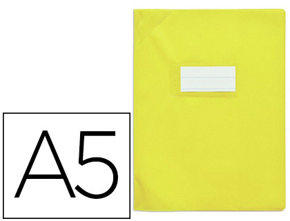 PROTGE-CAHIER ELBA SCHOOL LIFE PVC 18/100E INCLUS PORTE-TIQUETTE ET TIQUETTE 170X220MM COLORIS JAUNE