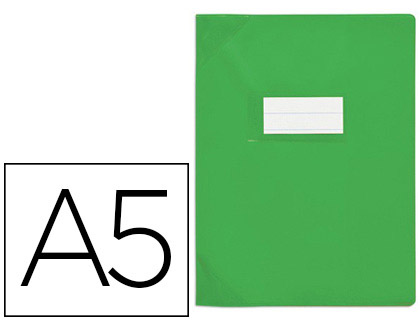 PROTGE-CAHIER ELBA SCHOOL LIFE PVC 18/100E PORTE-TIQUETTE ET TIQUETTE 170X220MM COLORIS VERT FONC