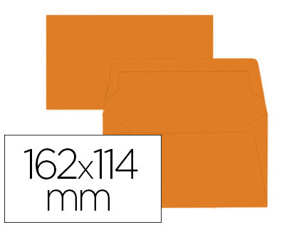 ENVELOPPE OXFORD C6 114X162MM 120G GOMME COLORIS ORANGE TUI 20 UNITS