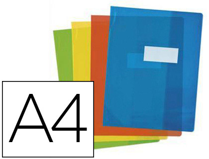 PROTGE-CAHIER ELBA STRONG LINE PVC CRISTAL 15/100E PORTE-TIQUETTE ET TIQUETTE A4 210X297MM COLORIS ASSORTIS