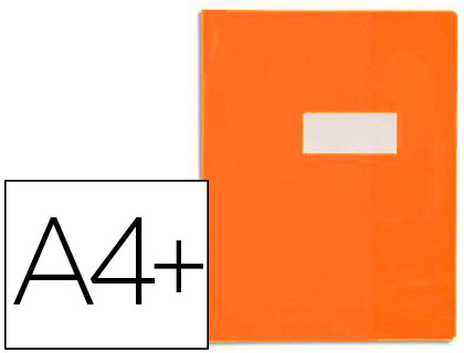 PROTGE-CAHIER ELBA STRONG LINE PVC CRISTAL 15/100E RABATS PORTE-TIQUETTE ET TIQUETTE 240X320MM ORANGE OPAQUE