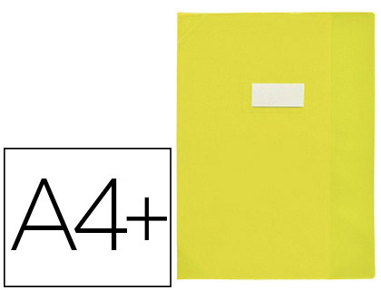 PROTGE-CAHIER ELBA STRONG LINE PVC CRISTAL 15/100E RABATS PORTE-TIQUETTE ET TIQUETTE 240X320MM COLORIS JAUNE