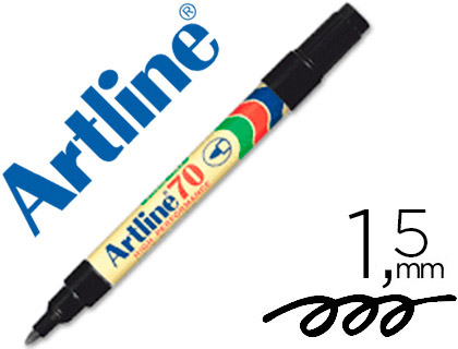 MARQUEUR ARTLINE POINTE OGIVE 1.5MM CORPS ALUMINIUM PERMANENT INDLBILE INODORE TOUS SUPPORTS NOIR