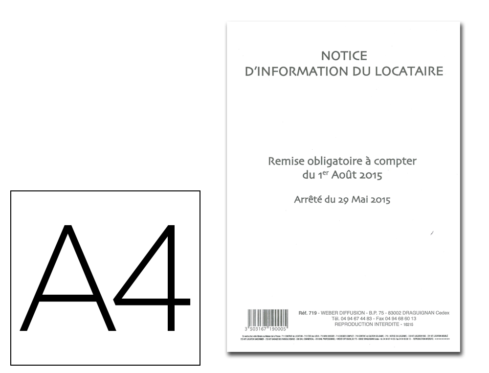 NOTICE WEBER DIFFUSION A4 21X29,7CM 8F DITIONS INFORMATION LOCATAIRE COLORIS BLANC