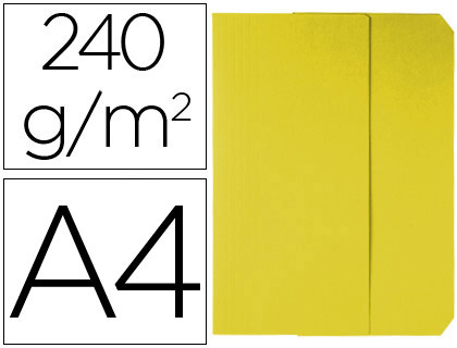 POCHETTE CARTON FAST VIP 240G/M2 320X240MM CAPACIT 30MM DOCUMENTS A4 210X297MM SOUFFLET COLORIS JAUNE PACK 50U