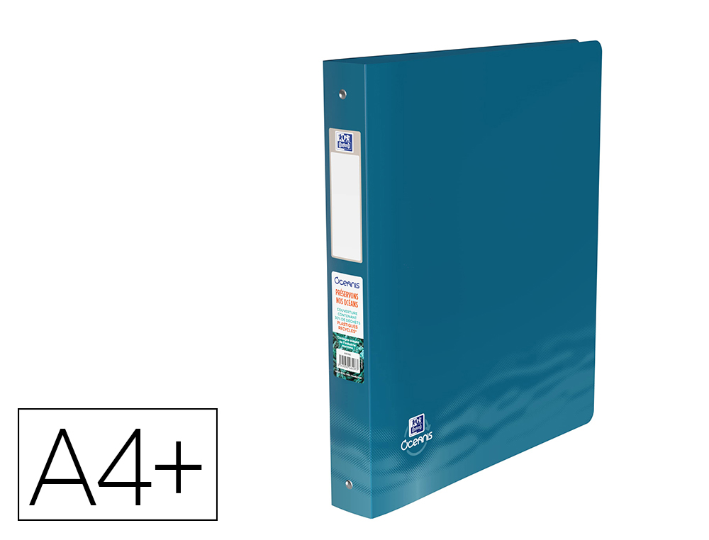 CLASSEUR HAMELIN OXFORD SCHOOL LIFE OCEANIS A4+ DOS   40 MM 4 ANNEAUX ROND          POLYPROPYLENE RECYCLE OPAQUE
