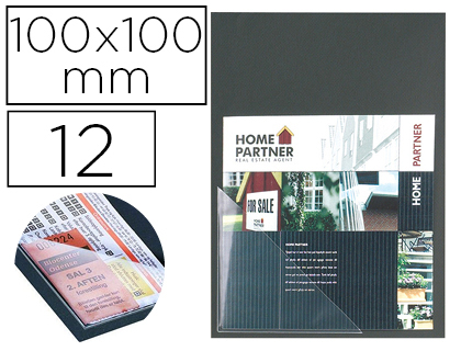 POCHETTE COIN TARIFOLD 3L ADHSIVE POLYPROPYLNE TRANSPARENT RSISTANT FORMAT TRIANGLE 100X100MM 12 UNITS