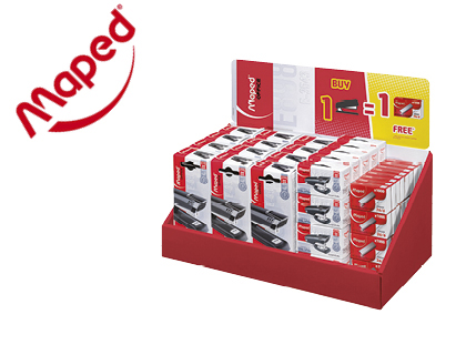 PRSENTOIR DE COMPTOIR AGRAFEUSES MAPED ESSENTIALS MTAL