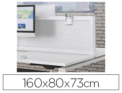 TABLE DE BUREAU EOL CONECT RECTANGULAIRE 160X80CM DCOR BLANC NEIGE SUR PIEDS ARCHE FIXE