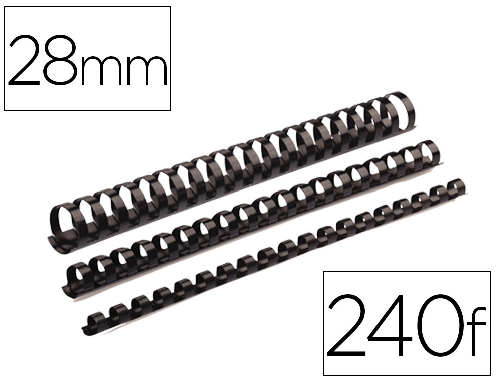 RELIURE PLAST.28MM NOIR B/50