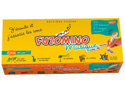 COFFRET DE JEUX DITIONS FUZEAU FUZOMINO MUSIQUE 28 DOMINOS 1 CRAYON SONORE 1 CBLE USB 5 JEUX DIFFRENTS