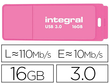 CL USB INTGRAL 3.0 16GB CRITURE 10MB/S LECTURE 110MB/S COLORIS NON ROSE