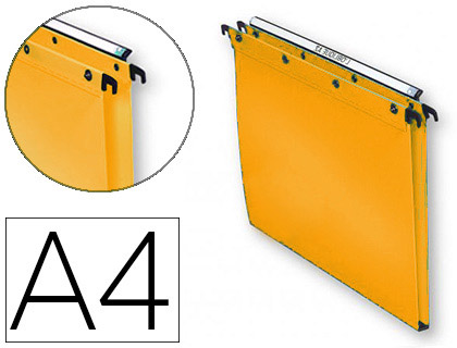 DOSSIER SUSPENDU L'OBLIQUE POLYPRO ULTIMATE 5/10E TIROIR ENTRAXE 330MM H250MM FOND 15 JAUNE ORANGE PACK 10 UNITÉS