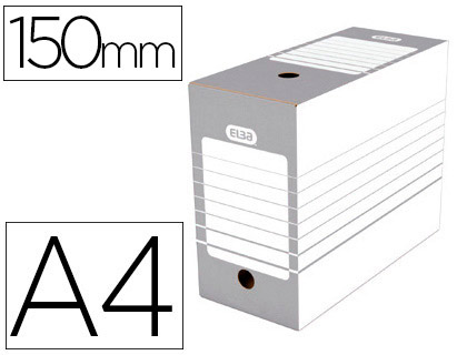 BOTE ARCHIVES ELBA CARTON 466X440MM DOS 150MM SYSTME MONTAGE AUTOMATIQUE COLORIS GRIS