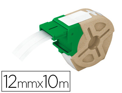 TIQUETTE ADHSIVE LEITZ POLYPROPYLNE RUBAN CONTINU PERMANENT 12MMX10M INDCHIRABLE IMPERMABLE CASSETTE BLANC