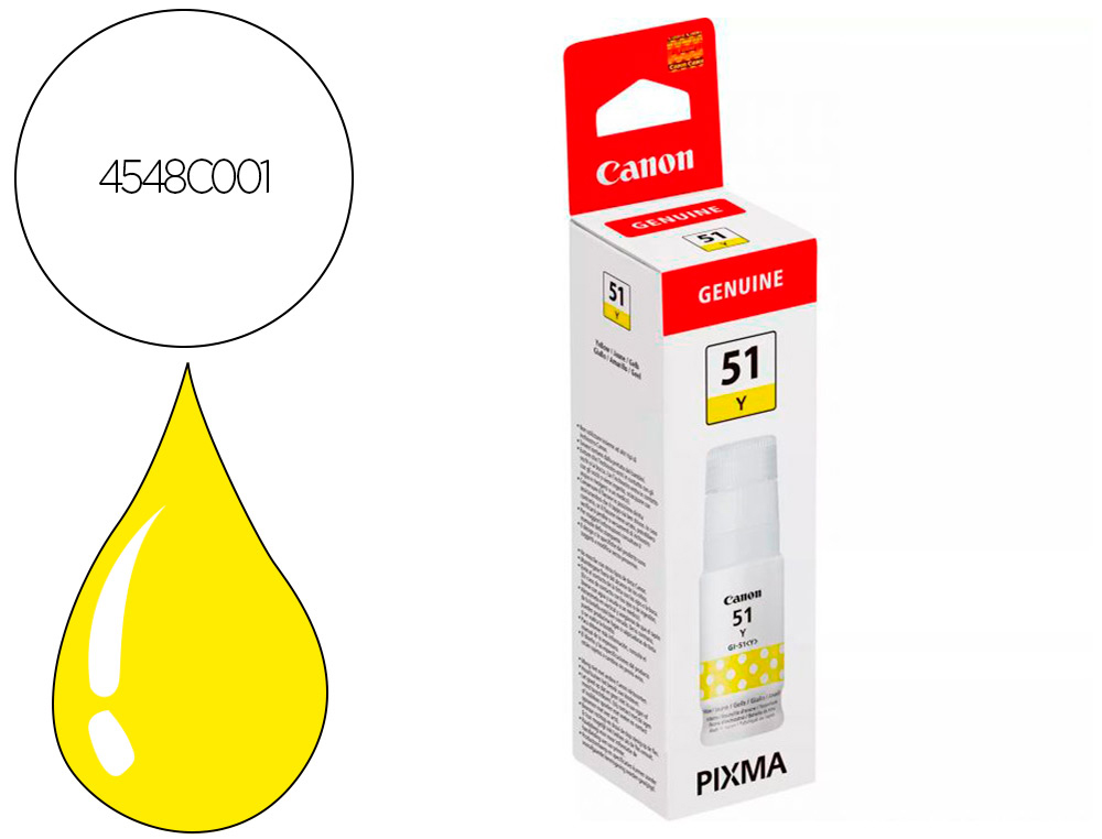 CARTOUCHE CANON JET D'ENCRE GI 51 COULEUR JAUNE