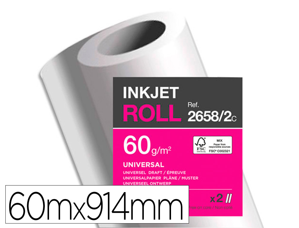 PAPIER CLAIREFONTAINE PLAN EXTRA BLANC LARGEUR 60MX914MM 60G APPLICATION JET D'ENCRE   QUALITE PHOTO BOBINE