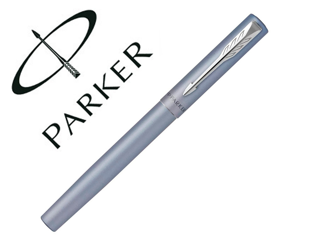 STYLO PLUME PARKER VECTOR XL METALLIQUE POINTE MOYENNE     SILVER BLEU ARGENT COFFRET    CADEAU