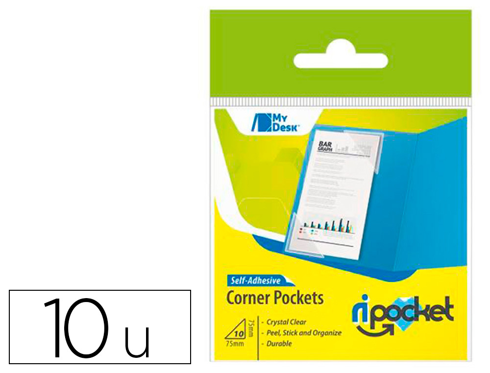 PAQUET 10 POCHETTE COINS RIPLAST ADHESIFS 75X75MM (5   FEUILLES DE 2) PVC REACH
