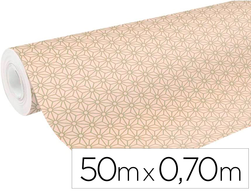 ROULEAU PAPIER CADEAU KRAFT NON VERG  AUX MOTIFS          CLAIREFONTAINE NO L LOSANGES  OR. 50M X 0,70M 70G.