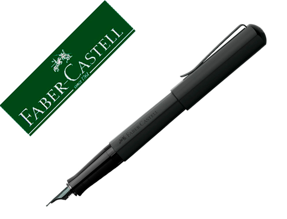 STYLO-PLUME FABER CASTELL HEXO POINTE MOYENNE EN ACIER  INOXIDABLE NOIR MAT