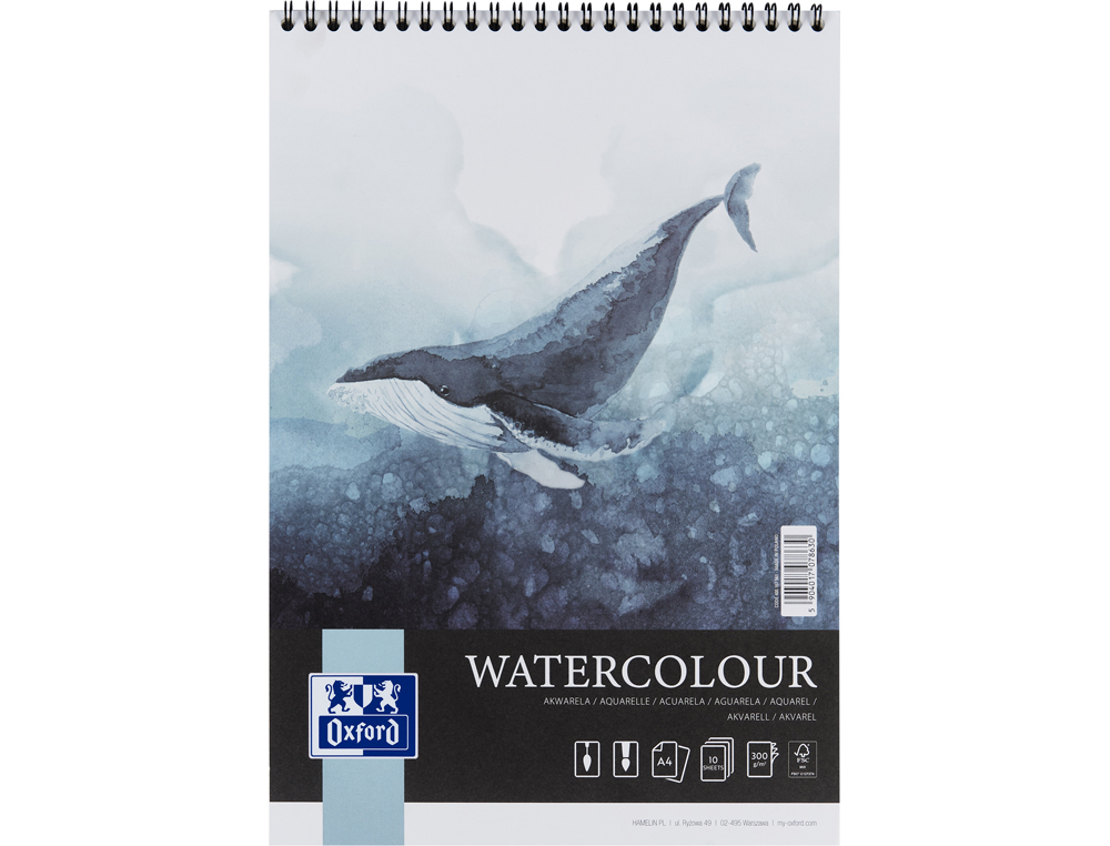 BLOC WATERCOLOUR OXFORD ART 210X297 RELIURE INTEGRALE 10  FEUILLES 300G