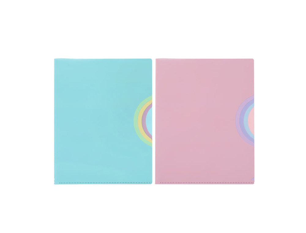 POCHETTE COIN VIQUEL RAINBOW PASTEL POLYPROPYLENE A4 4     POSITIONS COLORIS ALEATOIRE