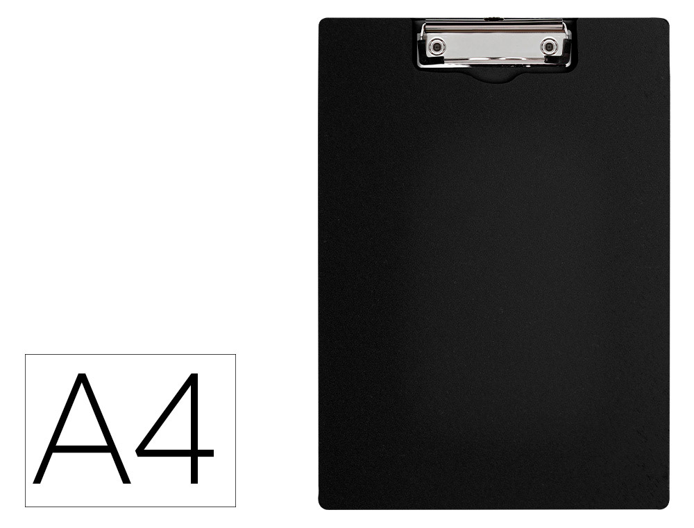 PORTE-BLOC Q-CONNECT MINICLIP SUPERIEUR DIN A4 PLASTIQUE    50% RECYCLE EPAISSEUR 2,1MM   COLORIS NOIR