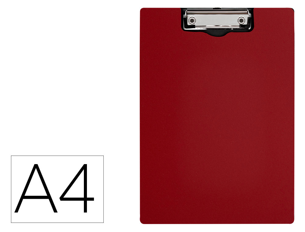 PORTE-BLOC Q-CONNECT MINICLIP SUPERIEUR DIN A4 PLASTIQUE    50% RECYCLE EPAISSEUR 2,1MM   COLORIS ROUGE