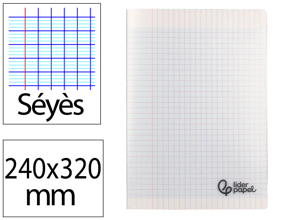 CAHIER PIQURE LIDERPAPEL COUVERTURE PP 240X320MM 48P   SEYES INCOLORE