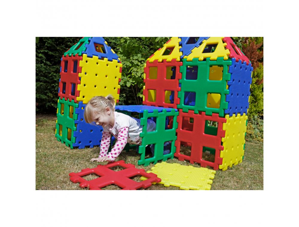 POLYDRON XL SET 3 POLYDRON CONSTRUCTION TOURS MAISONS ET TUNNELS 24 CARRES 12          TRIANGLES EQUILATERAUX