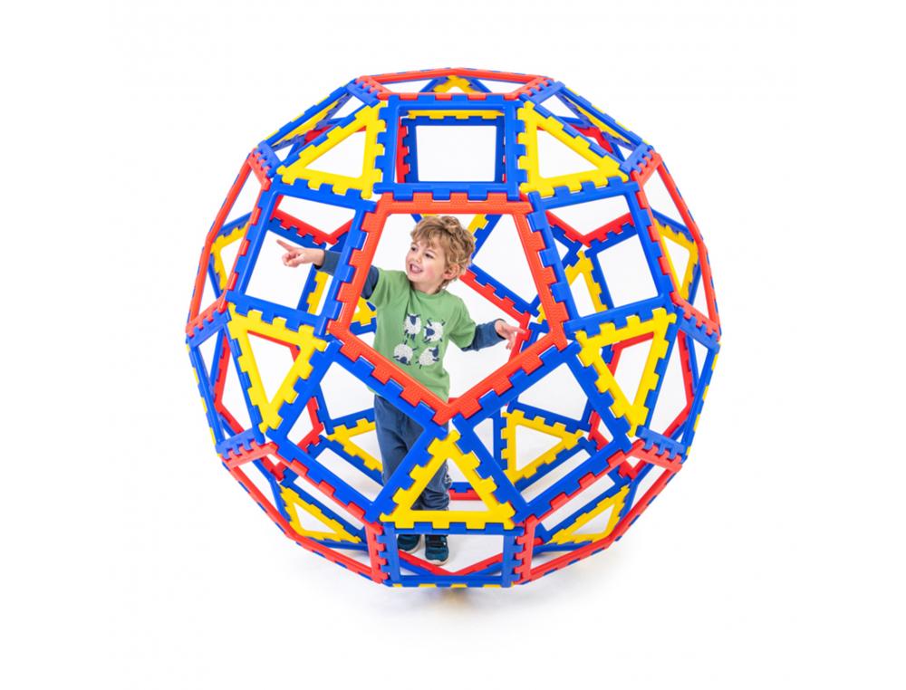 POLYDRON XL DOME GEOMETRIQUE POLYDRON FORMES VOLUMINEUSES  30 CARRES 12 PENTAGONES ET 20 TRIANGLES