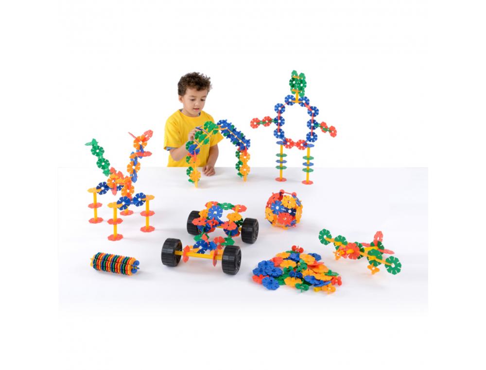 OCTOPLAY SET ACTION POLYDRON JEU DE CONNEXION SUPPORTS ET  ROUES PIECES EMBOITABLES