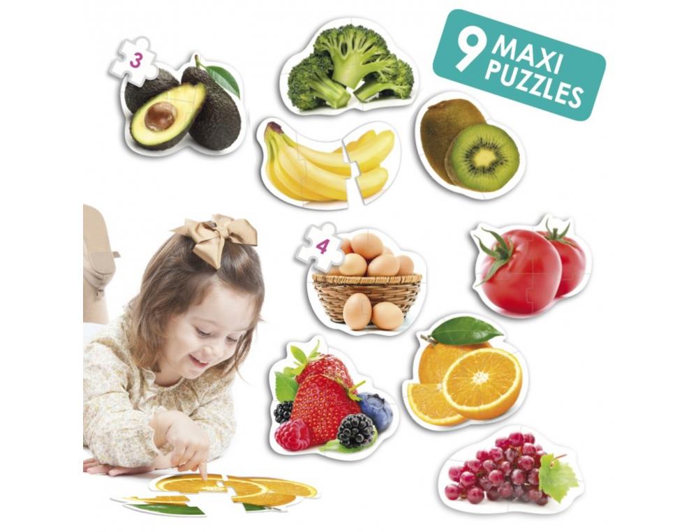 NUTRITION ET SANTE AKROS MAXI PUZZLES LES ALIMENTS SAINS 5  PUZZLES DE 3 PIECES ET 4      PUZZLES DE 4 PIECES