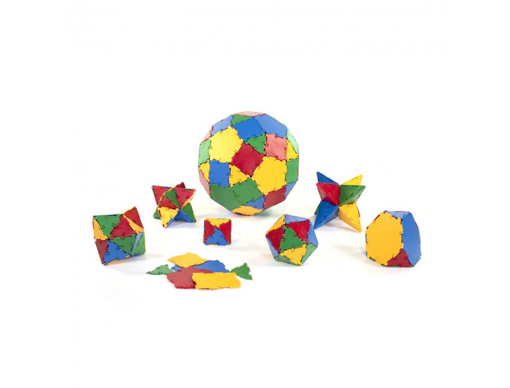 CONNEXION MINILAND POLYEDRES EN 3 DIMENSIONS EMBOITABLES   COLORIS ET 7 FORMES ASSORTIS  LE BARIL DE 236 PIECES
