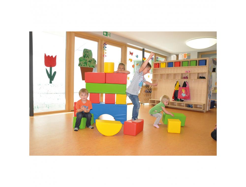 PARCOURS DE MOTRICITE EDUPLAY BLOCS DE CONSTRUCTION ET      MOTRICITE EN MOUSSE GEANTS 14 BLOCS COULEURS VIVES