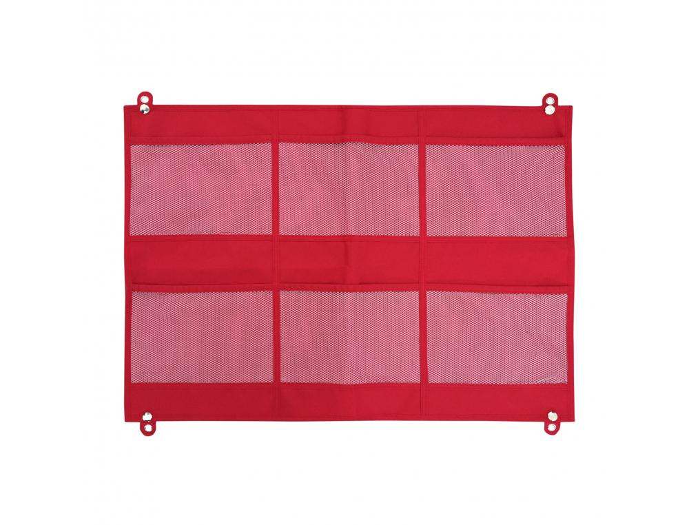 POCHETTE ACHOKA RANGEMENT MURAL FILET SYNTHETIQUE 4     OEILLETS ACCROCHE DIM         22X16.5CM LOT DE 6