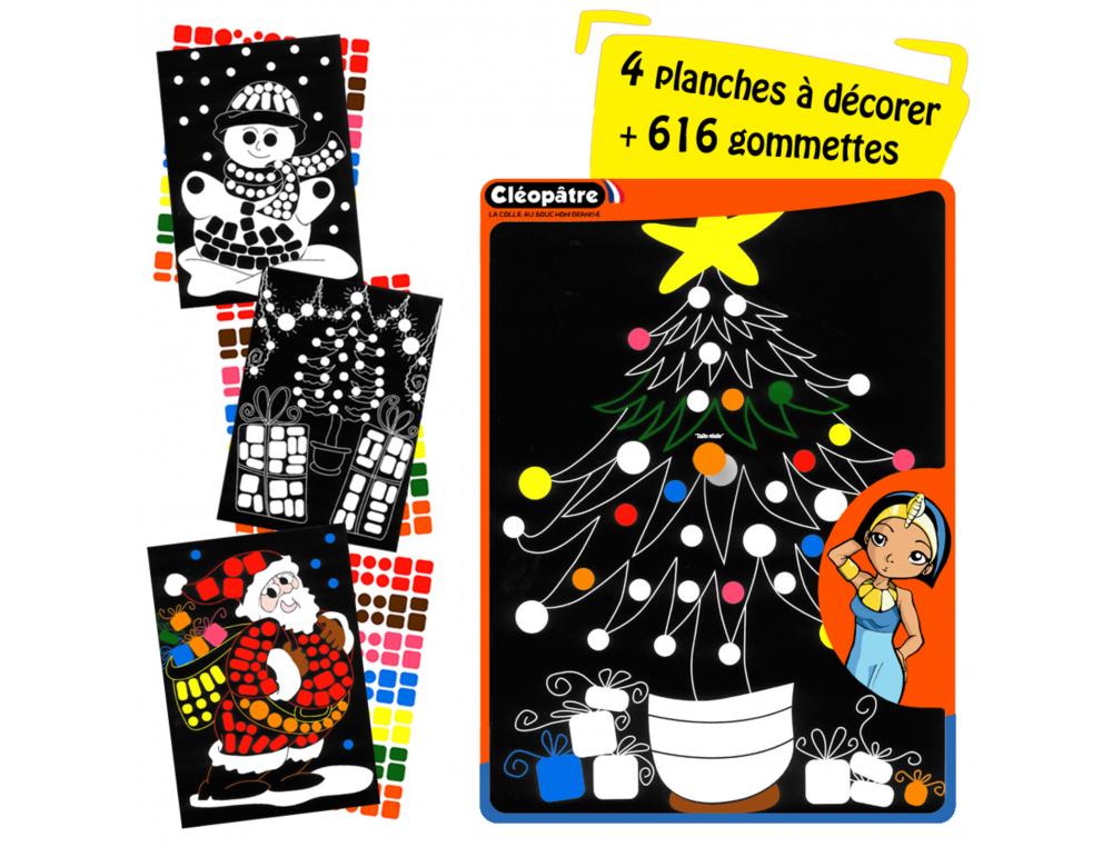 ATELIER GOMMETTES CLEOPATRE NOEL PLANCHE A4 DESSIN        IMPRIME 728 GOMMETTES 7       TAILLES ET COLORIS ASSORTIS 4