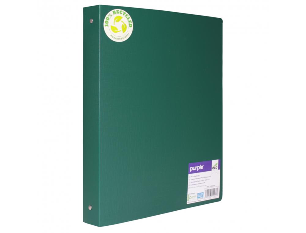 CLASSEUR SOUPLE 4 ANNEAUX POLYPRO RECYCLE OFFICE PLAST  32X26 CM DOS 40MM COLORIS     VERT
