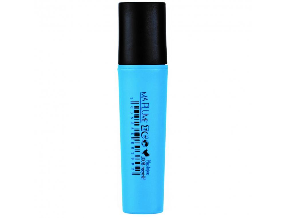 SURLIGNEUR PLAT RECYCLE ULMANN POINTE BISEAUTEE TRAIT DE 1.5 A 5 MM CORPS PP        COLORIS BLEU