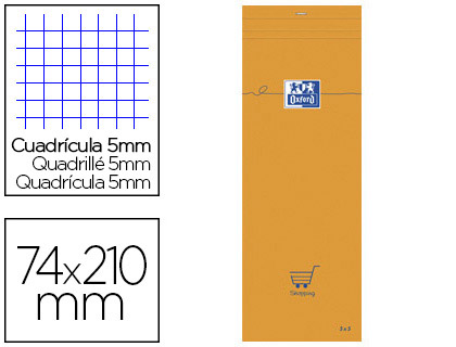 BLOC OXFORD SHOPPING AGRAF EN TTE 74X210MM 80F