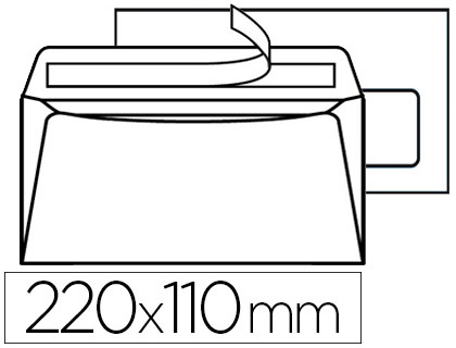 ENVELOPPE GPV GREEN DL 110X220MM 80G ADHSIVE RECYCLE EXTRA BLANCHE FENTRE 35X100MM BOTE 500 UNITS