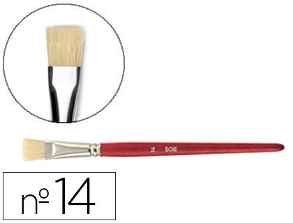 BROSSE PLATE PINSELFABRIK SOIE DE PORC N14 VIROLE FER BLANC NICKEL LOT 10 UNITS