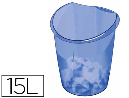 CORBEILLE  PAPIER CEP ISIS TONIC POLYPROPYLNE CONTRAST MAT/BRILLANT SYSTME CLIPSAGE 15L 31,8X25,1X38CM COLORIS BLEU