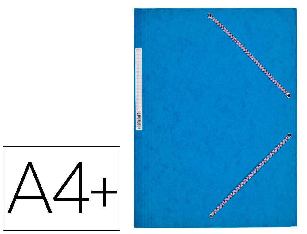 CHEMISE COUTAL SANS RABATS LASTIQUE A4 24X32CM CARTE LUSTRE 5/10E TIQUETTE DOS 15MM COLORIS BLEU