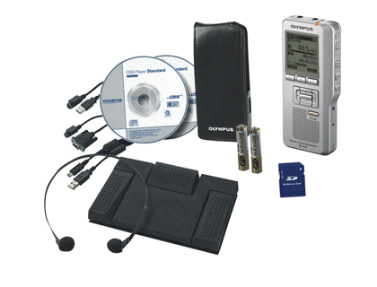 KIT COMPLET OLYMPUS AS-2500+AS -2400 ENREGISTREMENT NUMRIQUE PDALE COMMANDE AS-2400 LECTEUR DSS MAC PILE CARTE SD 2GO