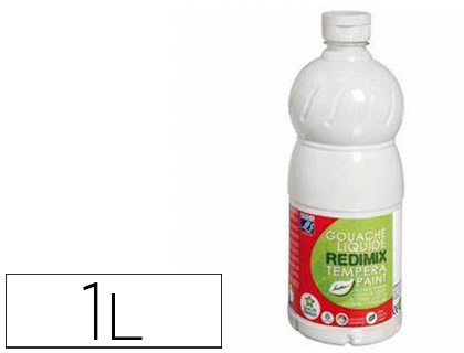 GOUACHE LEFRANC BOURGEOIS LIQUIDE REDIMIX NON TOXIQUE FLUIDE COUVRANTE PRTE  L'EMPLOI BLANC FLACON 1000ML