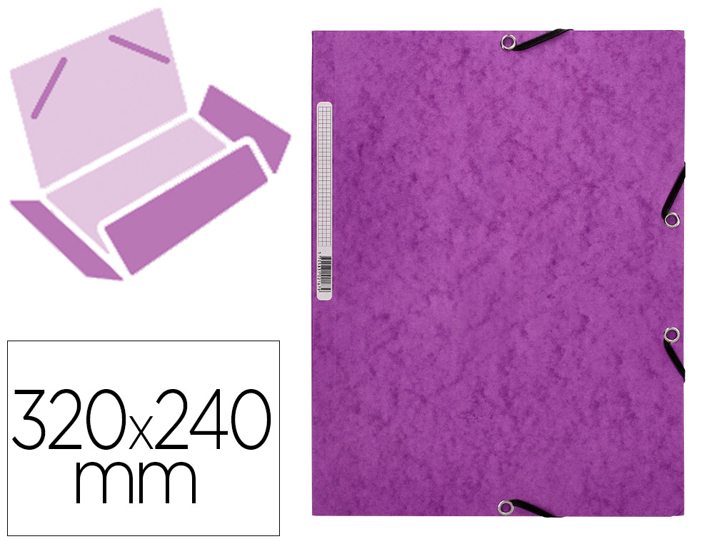 CHEMISE Q-CONNECT CARTE LUSTRE 375G POUR DOCUMENTS A4 320X243MM 3 RABATS COLORIS VIOLET